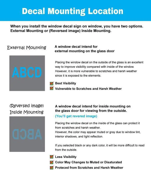 Alt view image 4 of 6 - Business Hours Sign for Window Decal with Welcome Greeting - Vinyl - Landscape Style - Weatherproof & Easy to Install - Includes Free Squeegee and Easy Install Manual