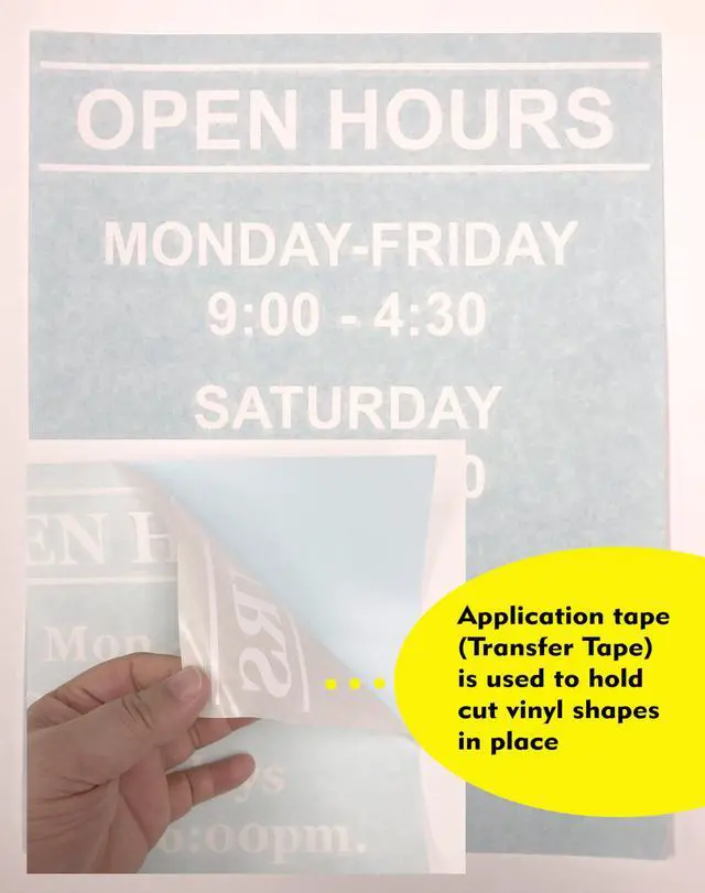 Alt view image 5 of 6 - Business Hours Sign for Window Decal with Welcome Greeting - Vinyl - Landscape Style - Weatherproof & Easy to Install - Includes Free Squeegee and Easy Install Manual