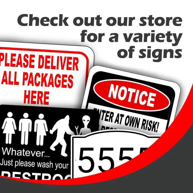 Alt view image 5 of 7 - Customize Sign Enter Your Text Here BLACK with White Text Aluminum Composite Sign