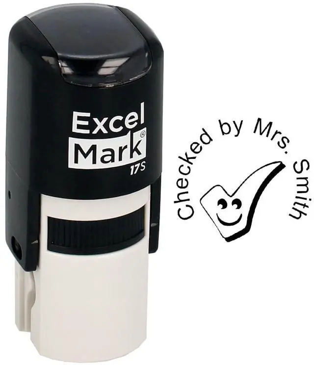 Main image of Checked by - Custom Round Self-Inking Teacher Stamp