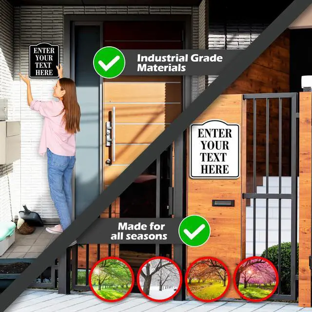 Alt view image 7 of 7 - Customize Sign Enter Your Text Here BLACK with White Text Aluminum Composite Sign