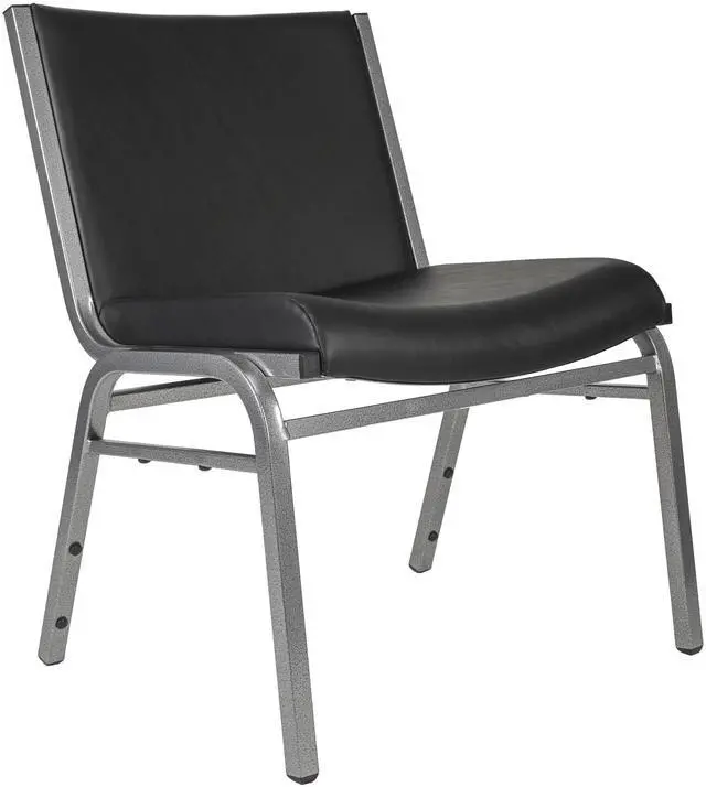 Main image of Hercules Big & Tall Vinyl Stack Chair, Black | Vinyl Upholstery, Durable Construction, Commercial Use, 1000 LBS. Weight Capacity