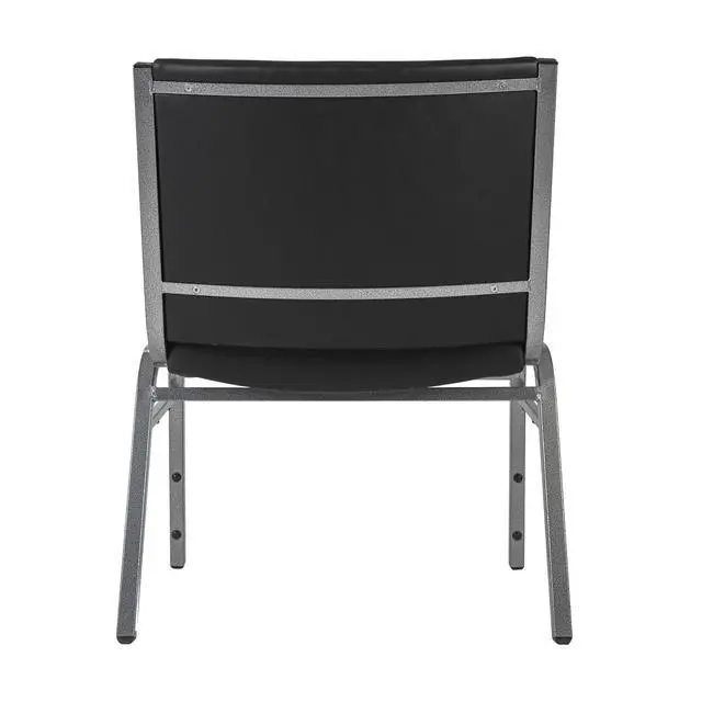 Alt view image 6 of 7 - Hercules Big & Tall Vinyl Stack Chair, Black | Vinyl Upholstery, Durable Construction, Commercial Use, 1000 LBS. Weight Capacity