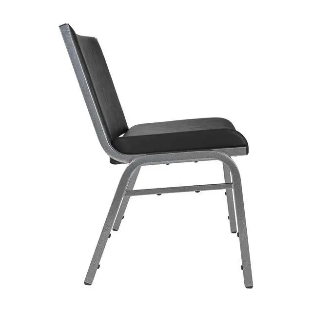 Alt view image 7 of 7 - Hercules Big & Tall Vinyl Stack Chair, Black | Vinyl Upholstery, Durable Construction, Commercial Use, 1000 LBS. Weight Capacity