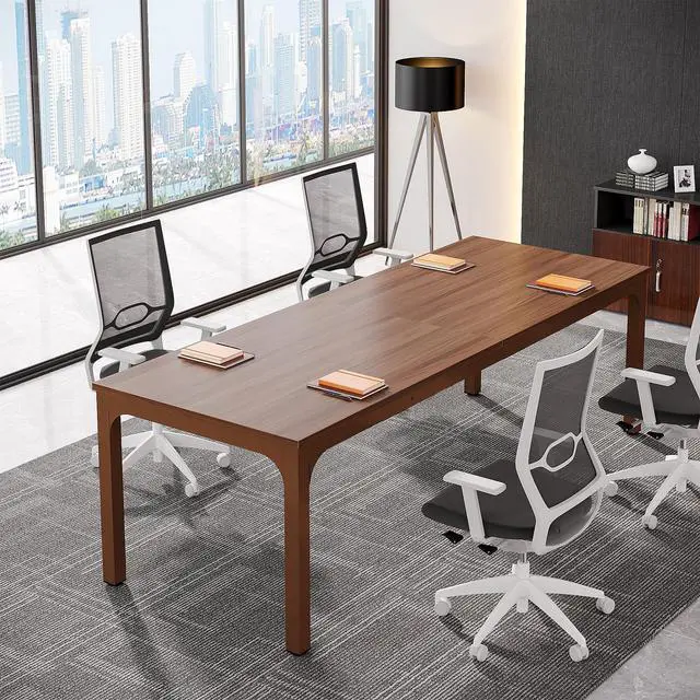 Alt view image 4 of 7 - 6.5FT Conference Table, 78.7-Inch Rectangle Meeting Seminar Table, Large Business Tables for 6-8 People (Only Table)