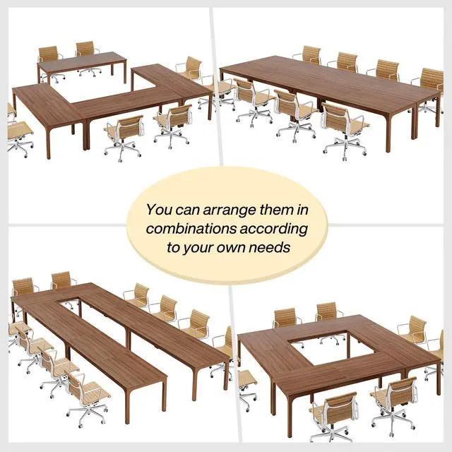 Alt view image 6 of 7 - 6.5FT Conference Table, 78.7-Inch Rectangle Meeting Seminar Table, Large Business Tables for 6-8 People (Only Table)