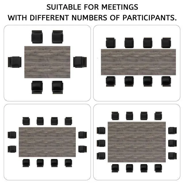 Alt view image 6 of 6 - 6.5ft Conference Table with Flexible Configuration,Conference Room Table with Adjustable Footpads,Stable Structure,Large Rectangle Seminar Table for 4-22Person (2, Grey)