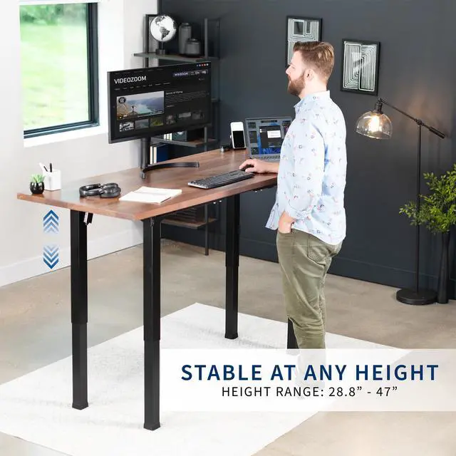 Alt view image 6 of 7 - Black 4-Leg Dual Motor Standing Desk Frame, DESK-E4B | Electric, For Table Tops up to 84 x 43 inches and 220 lbs, Height Adjustable, Memory Presets, Frame Only