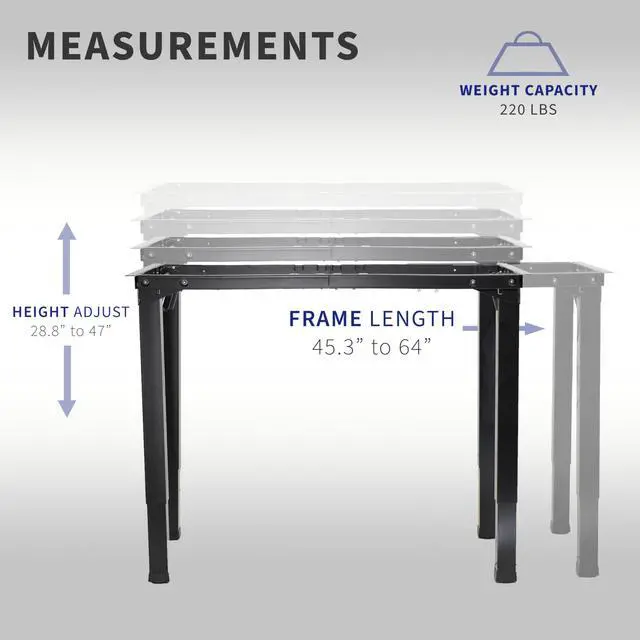 Alt view image 5 of 7 - Black 4-Leg Dual Motor Standing Desk Frame, DESK-E4B | Electric, For Table Tops up to 84 x 43 inches and 220 lbs, Height Adjustable, Memory Presets, Frame Only