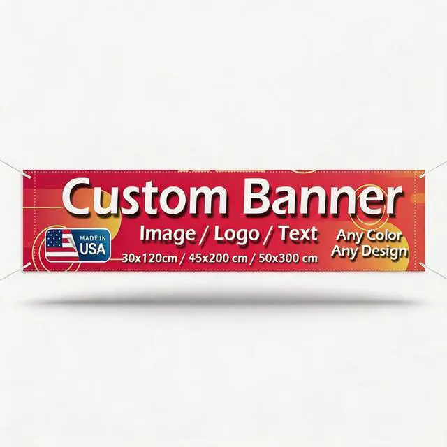 Main image of Custom Banner Personalized Backdrop Sign for Business Event Birthday Party Outdoor Indoor, Customize Flag Poster with Logo Photo Text, Rustproof Grommets (Style 2)