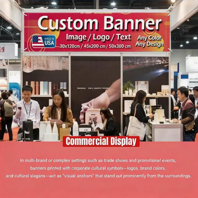 Alt view image 6 of 6 - Custom Banner Personalized Backdrop Sign for Business Event Birthday Party Outdoor Indoor, Customize Flag Poster with Logo Photo Text, Rustproof Grommets (Style 2)
