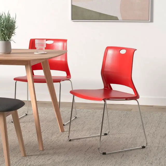 Alt view image 4 of 7 - Red Stacking Chairs-Set of 4