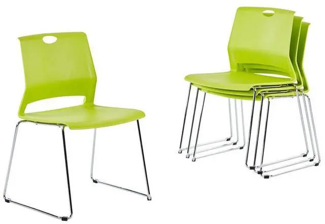 Main image of Stacking Chairs for Business, Modern Dining Chairs for Home-Green (Set of 4)