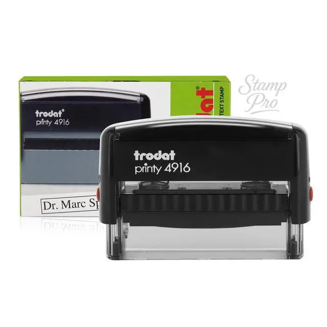 Alt view image 3 of 5 - Stamp Pro Self Inking 2 Line Custom Stamp Personalized Name or Text Stamp for Home, School, Crafts & Business Use Choose Size, Font Style & Ink Color (Wide)
