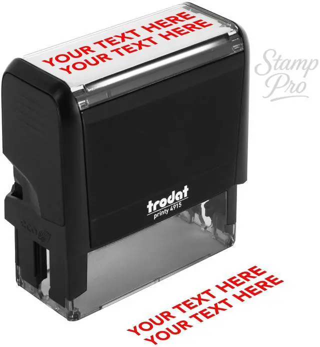 Main image of Stamp Pro Self Inking 2 Line Custom Stamp Personalized Name or Text Stamp for Home, School, Crafts & Business Use Choose Size, Font Style & Ink Color (Extra Large)