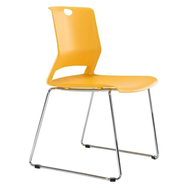 Alt view image 4 of 6 - Yellow Stacking Chairs-Set of 4