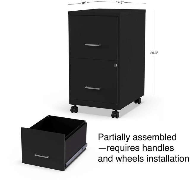 Alt view image 2 of 7 - Vertical File Cabinet, Letter/Legal, 2-Drawer, Locking, Black | Compatible storage for letter and legal documents in offices