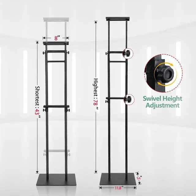 Alt view image 2 of 7 - Poster Stands for Display, Heavy Duty Poster Stand, Black, 3-Pack | 3.7 lb Heavy Duty Base, Double-Sided Display, Adjustable up to 78", Tool-Free Setup, for Store/Restaurant/Office