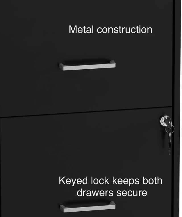 Alt view image 6 of 7 - Vertical File Cabinet, Letter/Legal, 2-Drawer, Locking, Black | Compatible storage for letter and legal documents in offices