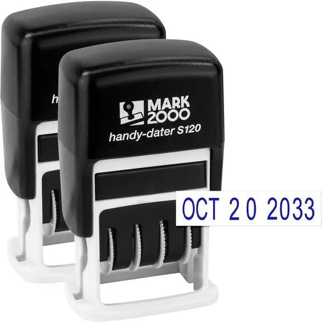 Main image of S120 Self-Inking Date Stamp - Blue Color - Pack of 2