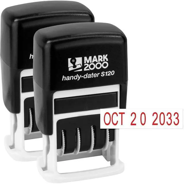 Main image of S120 Self-Inking Date Stamp - Red Color - Pack of 2