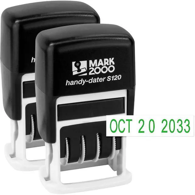 Main image of S120 Self-Inking Date Stamp - Green Color - Pack of 2