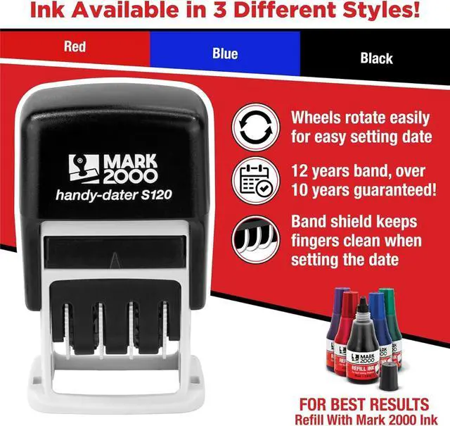 Alt view image 2 of 7 - S120 Self-Inking Date Stamp - Purple Color - Pack of 2