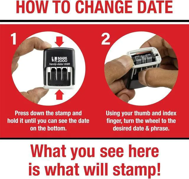 Alt view image 7 of 7 - S120 Self-Inking Date Stamp - Purple Color - Pack of 2