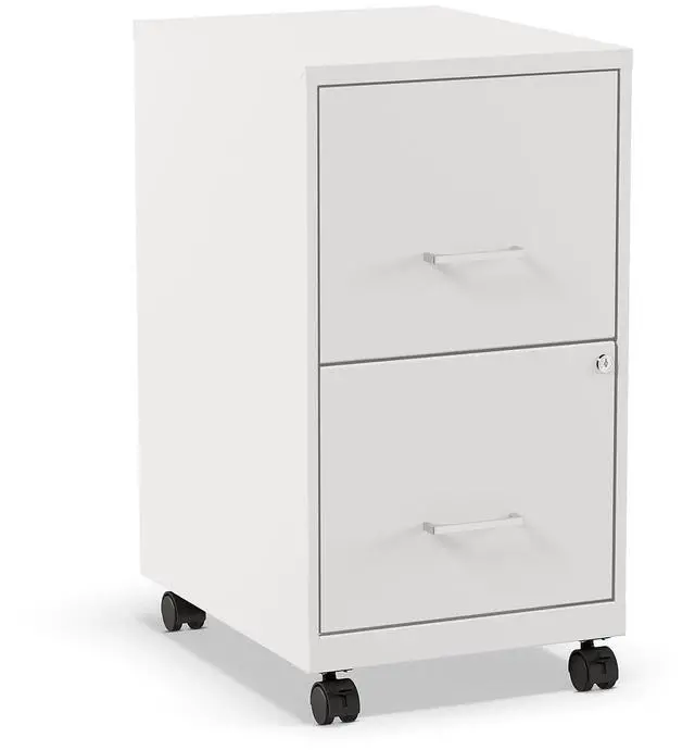 Main image of Mobile Pedestal File Cabinet, 2-Drawer, Letter/Legal, Locking | Rolling storage for letter and legal documents in office settings