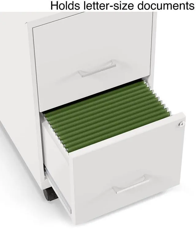 Alt view image 4 of 7 - Mobile Pedestal File Cabinet, 2-Drawer, Letter/Legal, Locking | Rolling storage for letter and legal documents in office settings