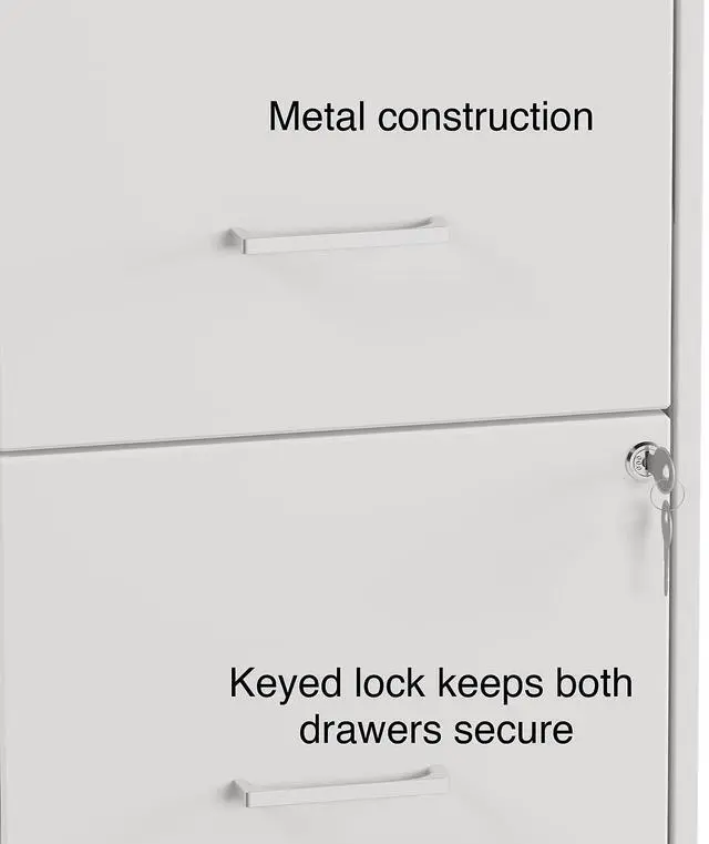 Alt view image 6 of 7 - Mobile Pedestal File Cabinet, 2-Drawer, Letter/Legal, Locking | Rolling storage for letter and legal documents in office settings