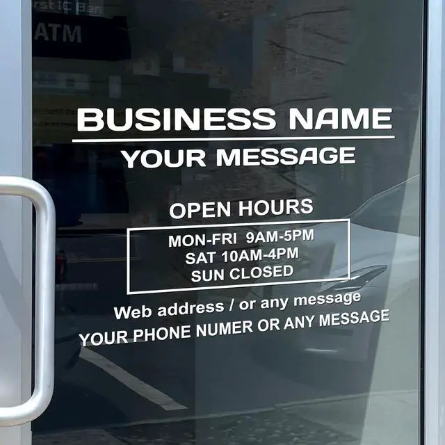 Main image of Business Hours Sign for Window Two Title Lines (Two Lines)