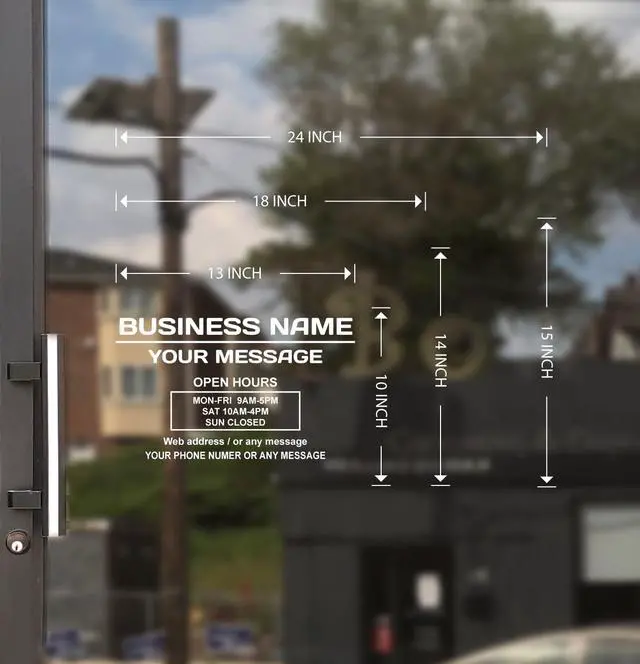 Alt view image 5 of 7 - Business Hours Sign for Window Two Title Lines (Two Lines)