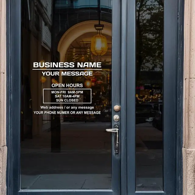 Alt view image 3 of 7 - Business Hours Sign for Window Two Title Lines (Two Lines)