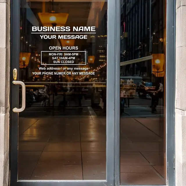 Alt view image 4 of 7 - Business Hours Sign for Window Two Title Lines (Two Lines)