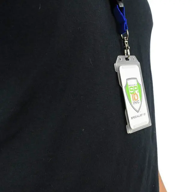 Alt view image 2 of 7 - Bulk 50 Pack - Clear Hard Plastic Badge Holder Vertical - Side Load 2 Card Protector - Multiple Card ID Badge Holders - Heavy Duty Rigid/Hard Plastic by (Clear)