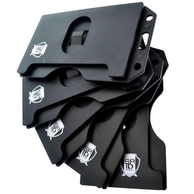 Alt view image 3 of 7 - Bulk 50 Pack - Black Hard Plastic Badge Holder Vertical - Side Load 2 Card Protector - Multiple Card ID Badge Holders - Heavy Duty Rigid/Hard Plastic by (Black)