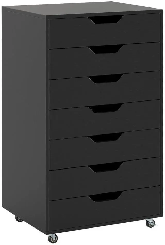 Main image of 7 Drawers Filing Cabinet, Vertical File Cabinet for | Under Desk Mobile Storage Organizer, Storage Cabinets with Wheels, Lateral Filing Cabinet for Home Office Living Room, Study