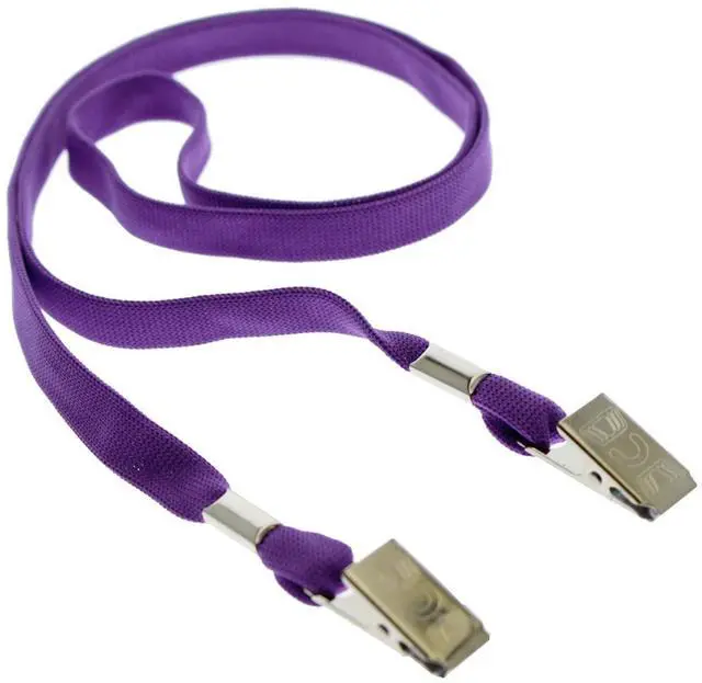 Main image of Bulk 100 Pack - Face Mask Lanyards - Comfortable Neck Straps for Tickets, Badge Holders - Twist Free 2 Hook Design (1 on Each End) for Special Event Badges, Credentials and Ticket Holders (Purple)