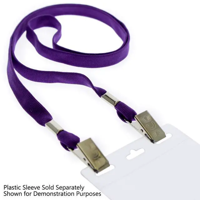 Alt view image 4 of 7 - Bulk 100 Pack - Face Mask Lanyards - Comfortable Neck Straps for Tickets, Badge Holders - Twist Free 2 Hook Design (1 on Each End) for Special Event Badges, Credentials and Ticket Holders (Purple)