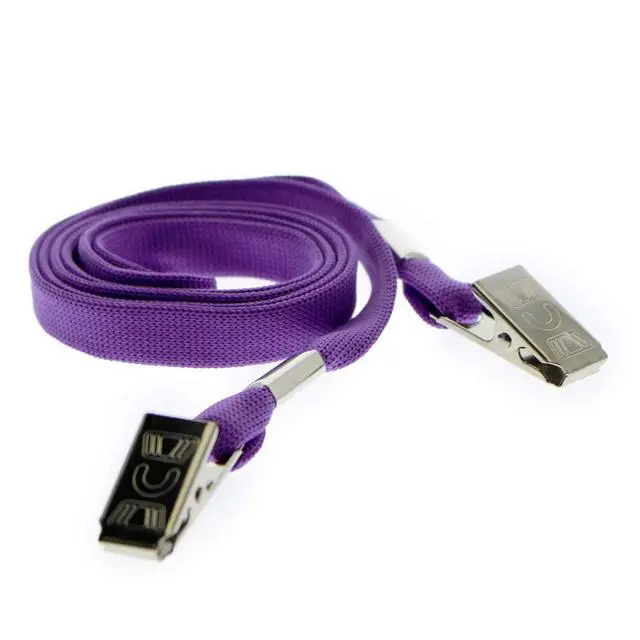 Alt view image 5 of 7 - Bulk 100 Pack - Face Mask Lanyards - Comfortable Neck Straps for Tickets, Badge Holders - Twist Free 2 Hook Design (1 on Each End) for Special Event Badges, Credentials and Ticket Holders (Purple)