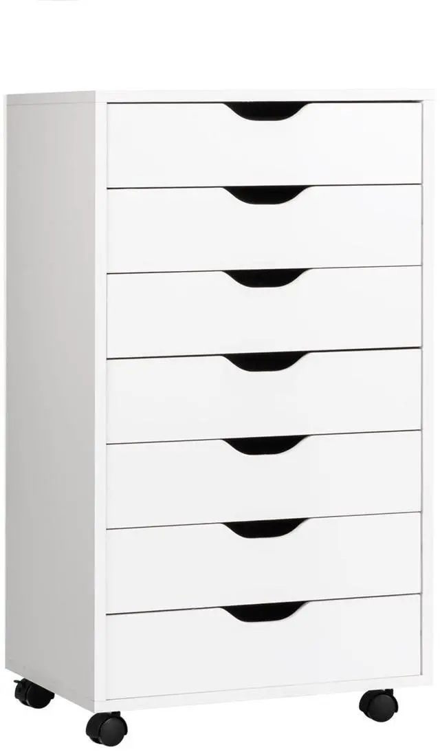 Main image of 7 Drawers Filing Cabinet, Vertical File Cabinet with Wheels | Mobile Under Desk Storage Cabinets, Ideal for Home Office, Study, Workspace