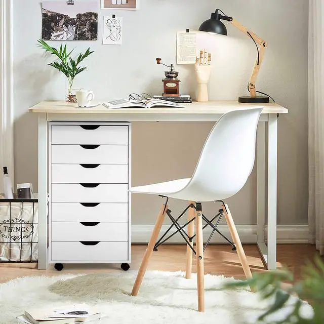 Alt view image 7 of 7 - 7 Drawers Filing Cabinet, Vertical File Cabinet with Wheels | Mobile Under Desk Storage Cabinets, Ideal for Home Office, Study, Workspace