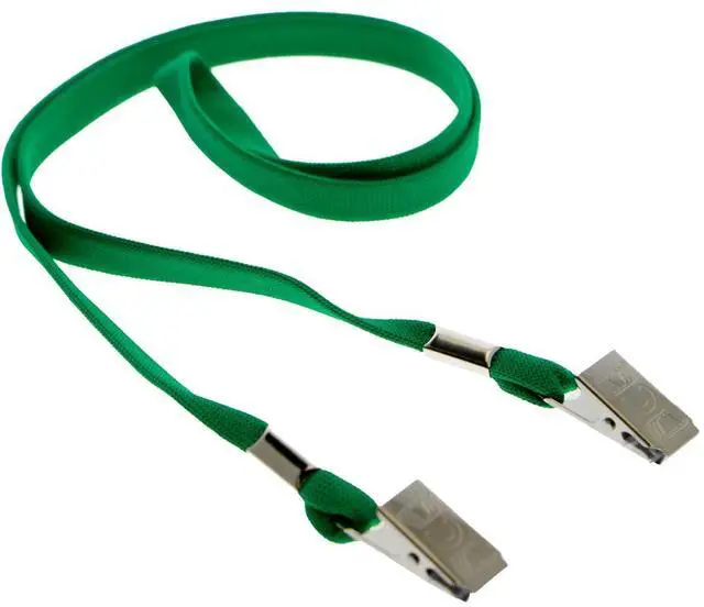 Main image of Bulk 100 Pack - Face Mask Lanyards - Premium Neck Straps for Tickets, Badge Holders - Twist Free 2 Hook Design (1 on Each End) for Special Event Badges, Credentials and Ticket Holders (Green)