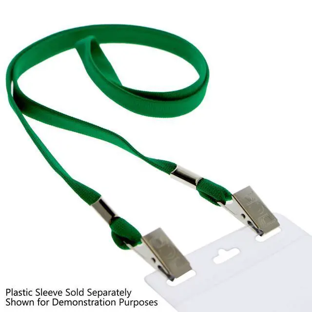 Alt view image 4 of 7 - Bulk 100 Pack - Face Mask Lanyards - Premium Neck Straps for Tickets, Badge Holders - Twist Free 2 Hook Design (1 on Each End) for Special Event Badges, Credentials and Ticket Holders (Green)