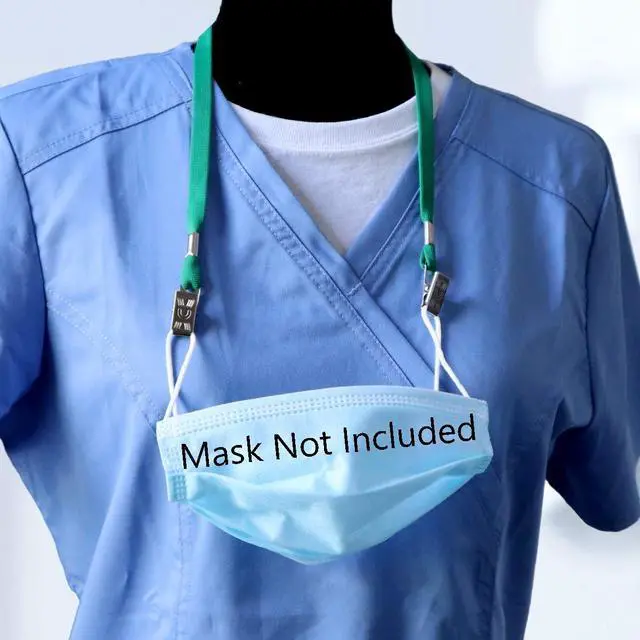 Alt view image 7 of 7 - Bulk 100 Pack - Face Mask Lanyards - Premium Neck Straps for Tickets, Badge Holders - Twist Free 2 Hook Design (1 on Each End) for Special Event Badges, Credentials and Ticket Holders (Green)