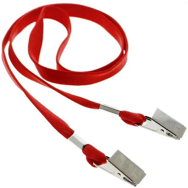 Main image of Bulk 100 Pack - Face Mask Lanyards - Premium Comfortable Neck Straps for Badge Holders - Twist Free 2 Hook Design (1 on Each End) for Special Event Badges, Credentials and Ticket Holders (Red)