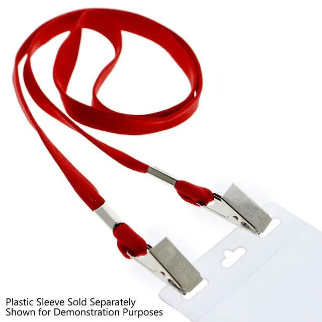 Alt view image 7 of 7 - Bulk 100 Pack - Face Mask Lanyards - Premium Comfortable Neck Straps for Badge Holders - Twist Free 2 Hook Design (1 on Each End) for Special Event Badges, Credentials and Ticket Holders (Red)