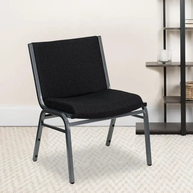 Alt view image 2 of 7 - Hercules Big & Tall Fabric Stack Chair, Black | Fabric Upholstery, Durable Construction, Commercial Use, 1000 LBS. Weight Capacity