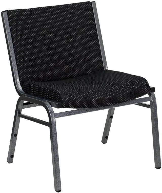Main image of Hercules Big & Tall Fabric Stack Chair, Black | Fabric Upholstery, Durable Construction, Commercial Use, 1000 LBS. Weight Capacity